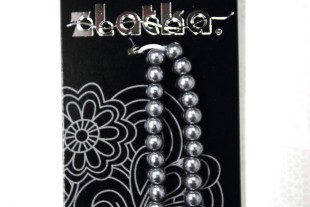 Бусины стеклянные под жемчуг 10 мм 42 шт на нити №25 серый