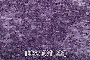 Бисер Чехия " GAMMA" TWIN 3 321- 96001 2. 5 x 5 мм 5 г 1- й сорт T035 т. сиреневый ( 01122 ) 