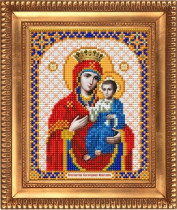 Рисунок на ткани для вышивки бисером И-5032 Пресвятая Богородица Иверская 13,5х17см